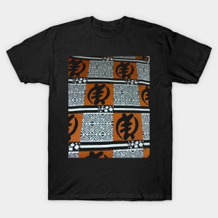 African Print Fabric Ghanaian Gye Nyame Symbol T-Shirt